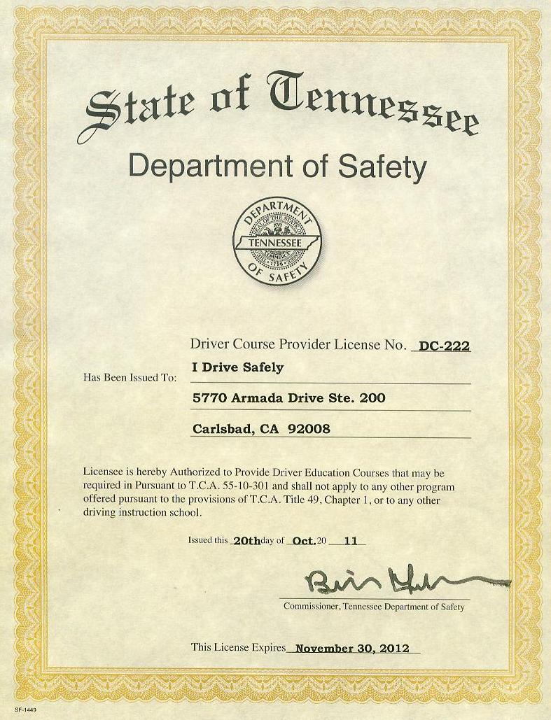 Tennessee Approval Letter