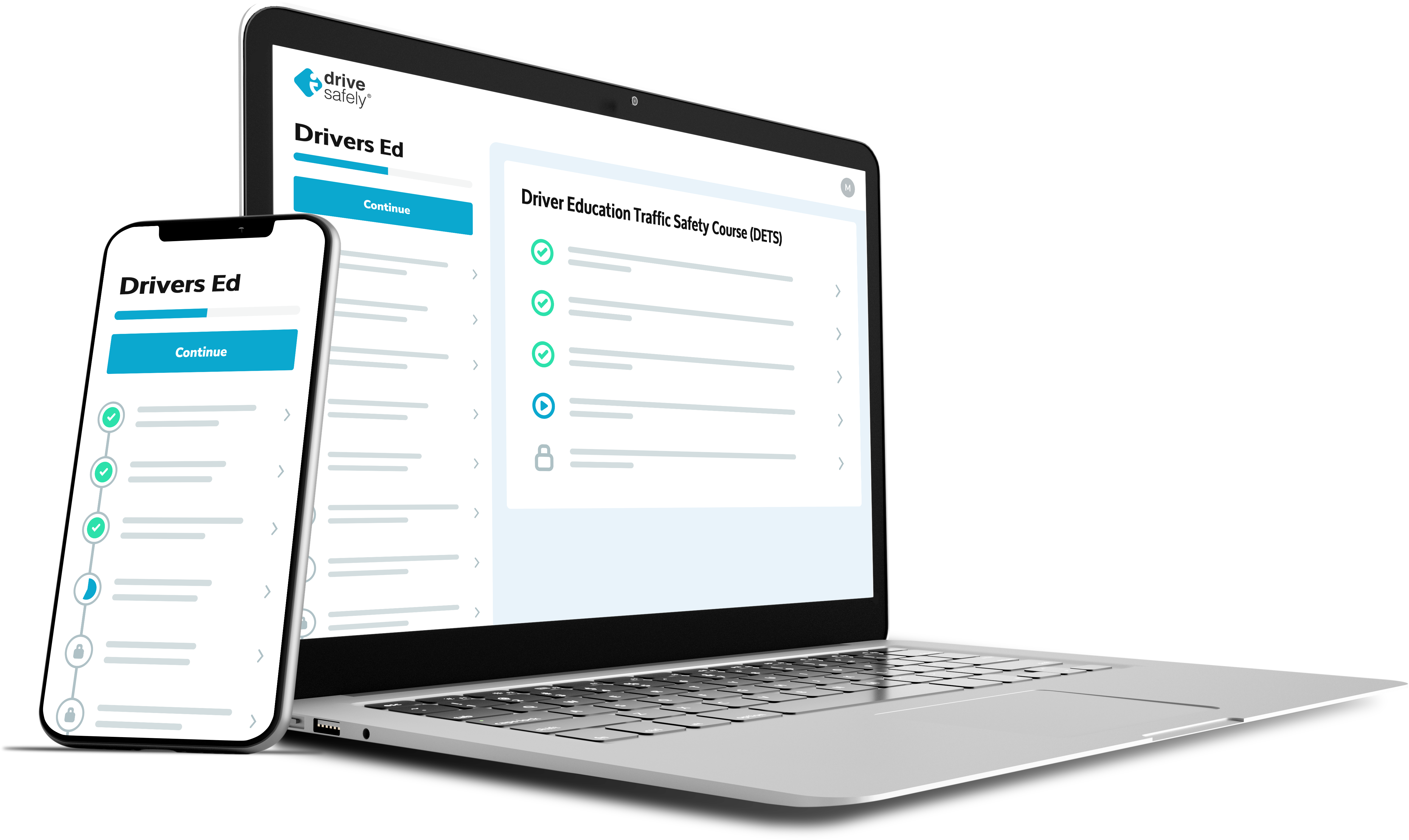 iDriveSafely course on laptop and phone