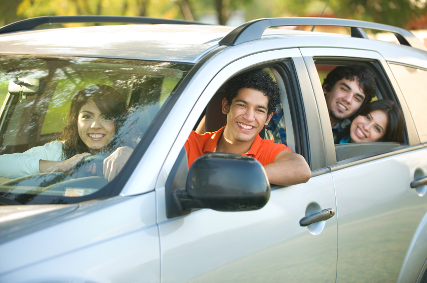 New teen drivers driving down the road