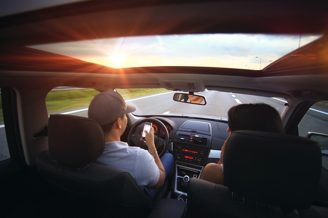 Teenager driving while on phone