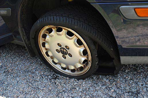 Example of a tire blowout