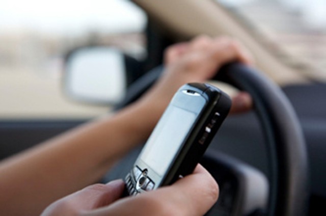 Driver texting while driving